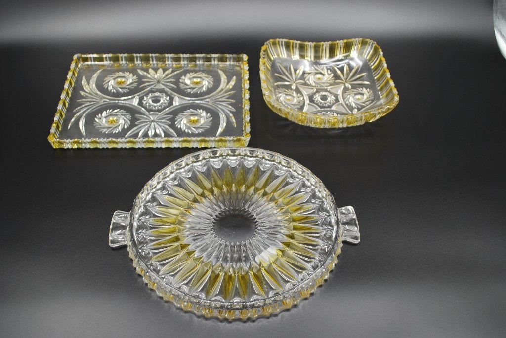 Walther Glas schaal, taartplateau en cakeschaal set, Ophalen of Verzenden