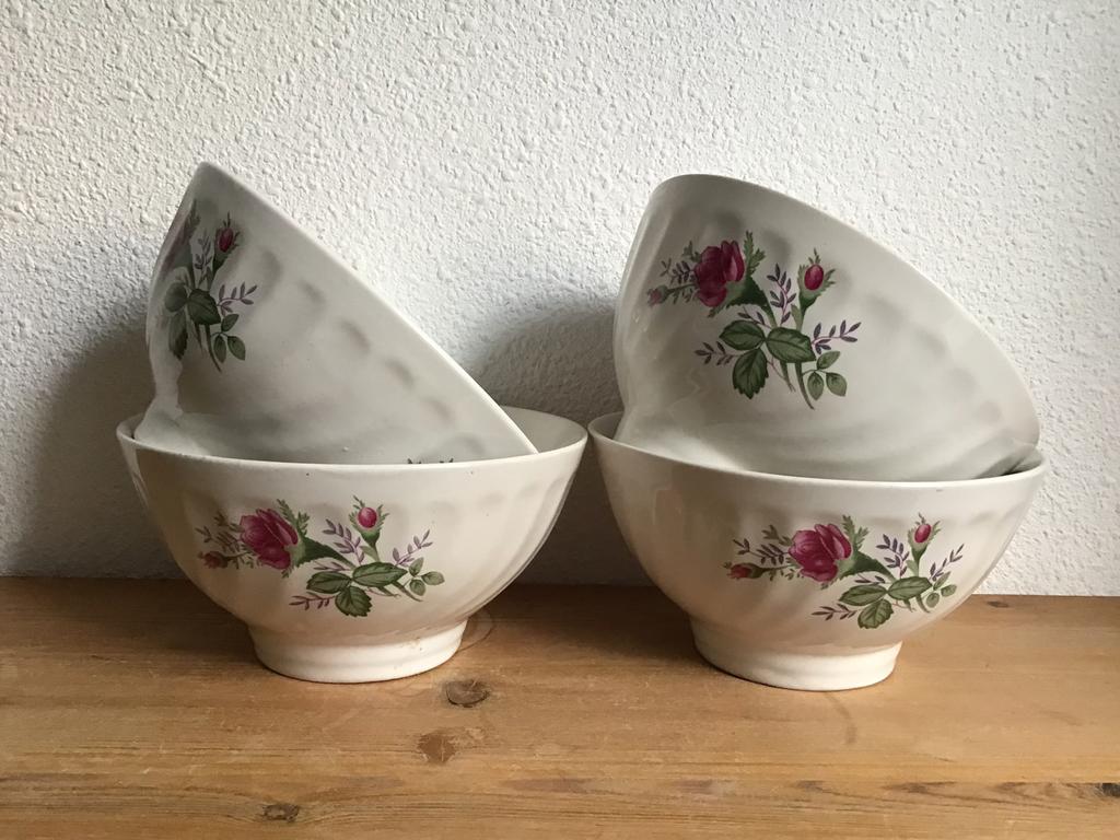 4 x cafe au lait bowl / franse kommen., Ophalen of Verzenden, Overige stijlen, Kom(men)