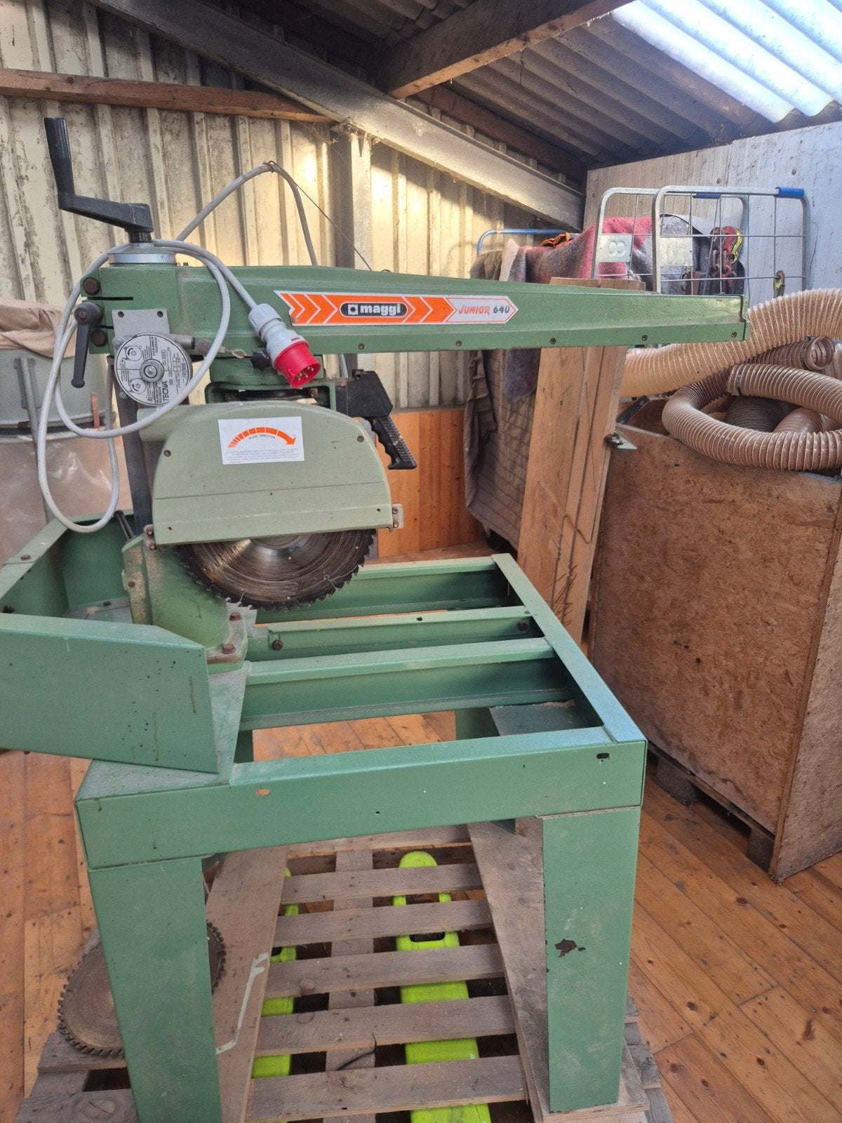 afkortzaag maggi junior 640 400v, Ophalen of Verzenden, 1200 watt of meer, Afkortzaag, 70 mm of meer