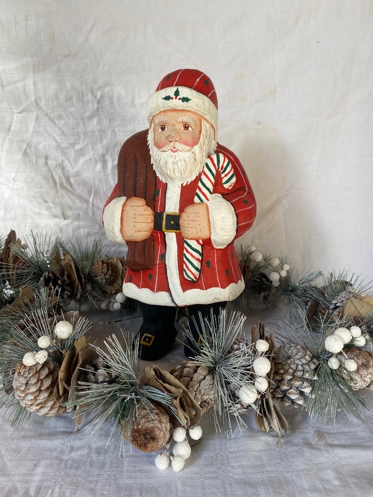 Vintage kerstman papier-mache, Gebruikt, Onbekend, Ophalen of Verzenden, Onbekend