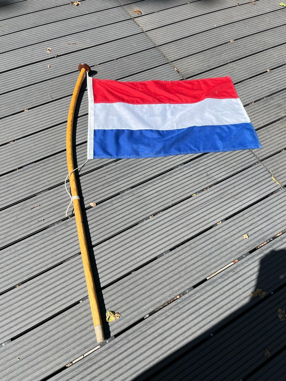 Mooie vlaggestok met NL vlag voor boot, Ophalen of Verzenden, Zo goed als nieuw