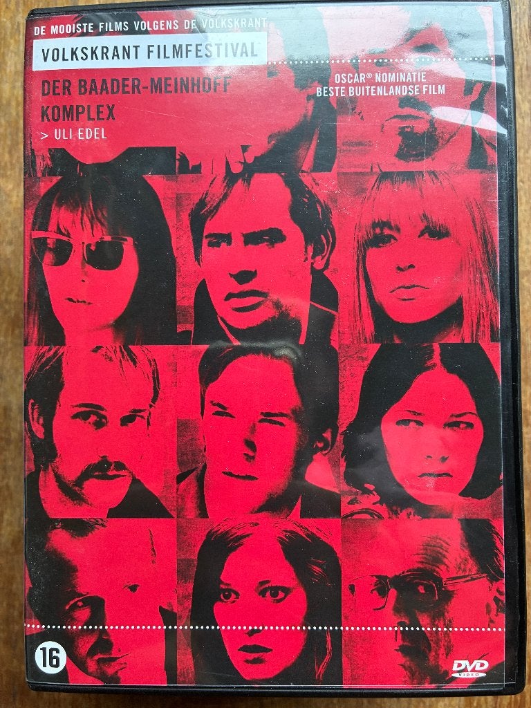 Der Baader Meinhoff Komplex DVD ; Volkskrant film Festival, Vanaf 16 jaar, Waargebeurd drama, Nederlands, Duits