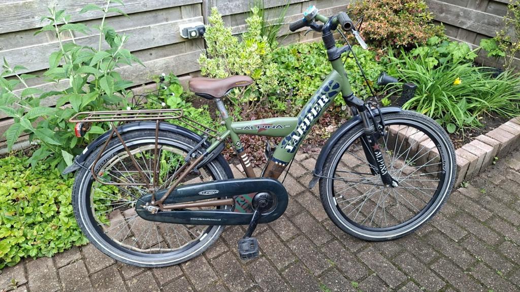 Groene kinderfiets, Ophalen, Gebruikt, 18 inch, Handrem