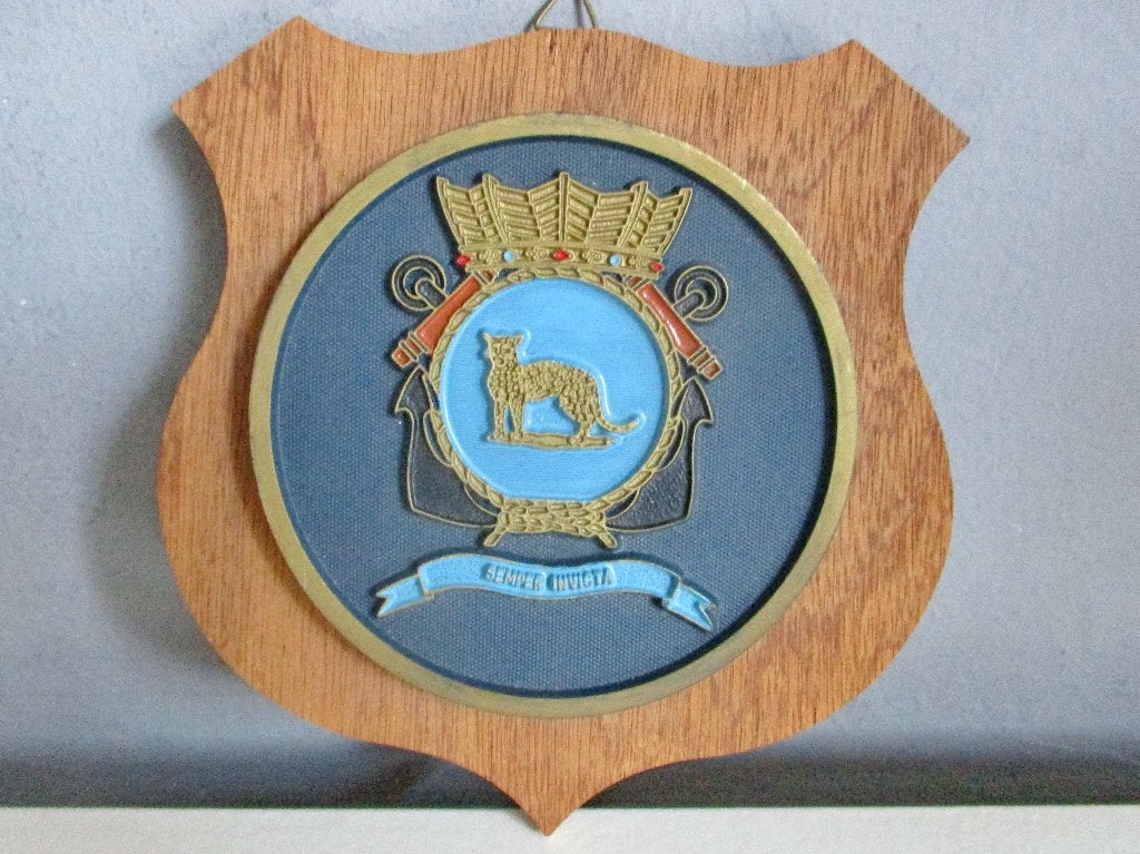 Semper invicta marine wapenschild, Ophalen of Verzenden, Marine, Nederland, Embleem of Badge
