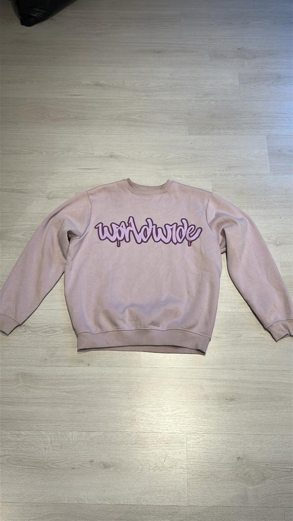 Graffiti print sweatshirt, Ophalen of Verzenden, Zo goed als nieuw, Maat 48/50 (M), Paars