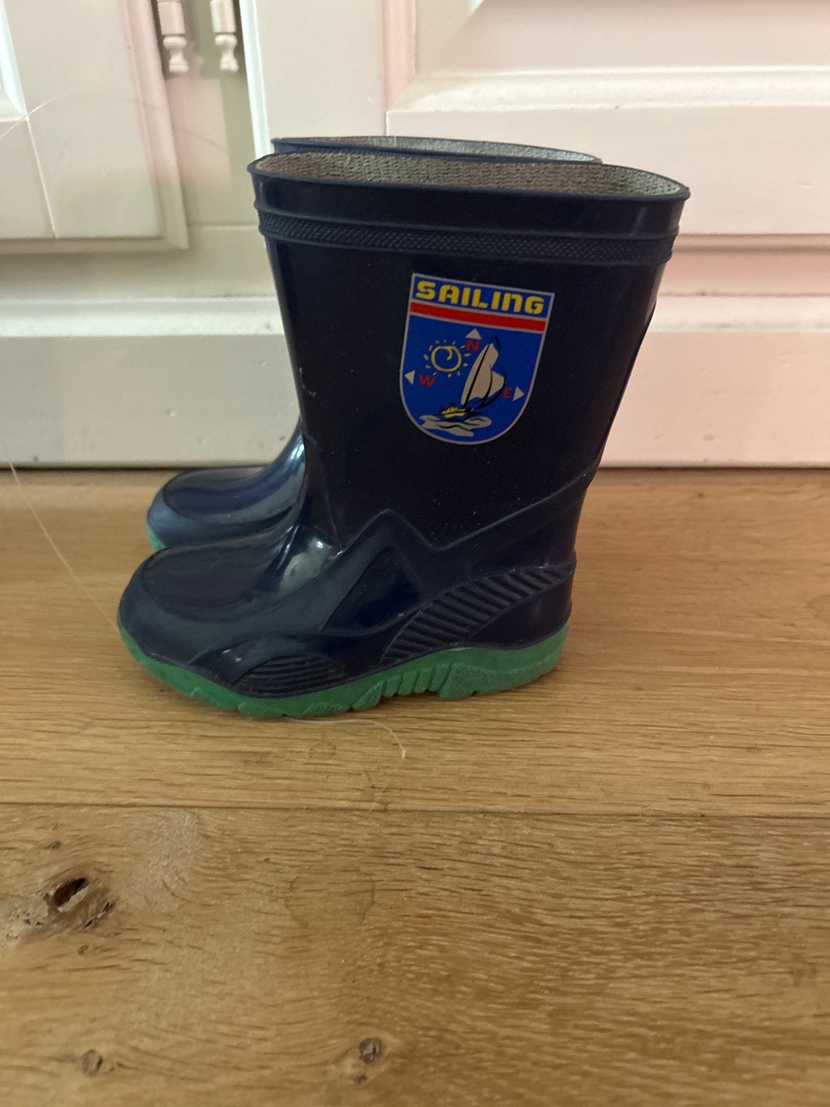 Blauwe kinder regenlaarzen maat 24, Ophalen, Jongen of Meisje, Laarzen, Zo goed als nieuw
