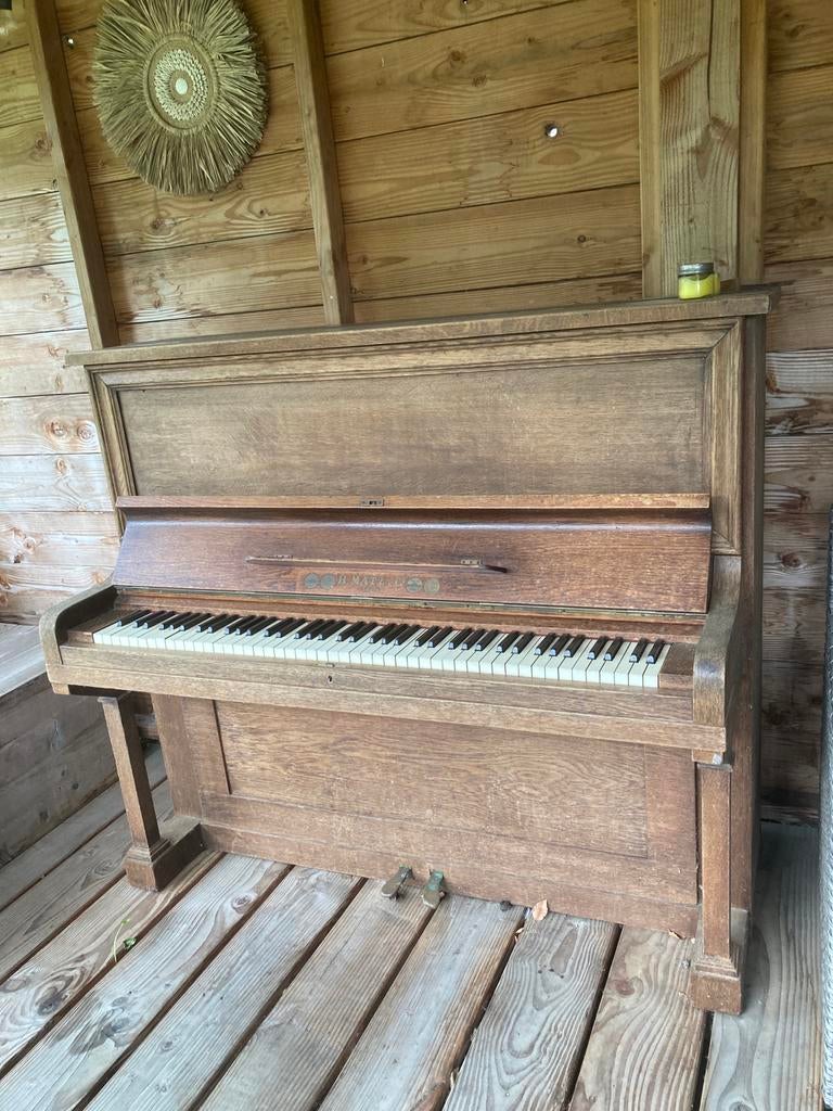 Antieke houten piano - Decoratief object, Muziek en Instrumenten, Piano's, Ophalen, Gebruikt, Bruin, Piano