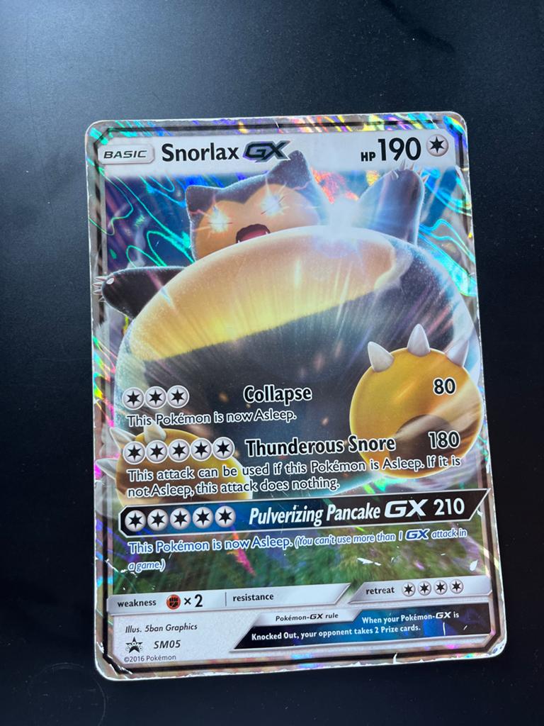 Pokémon Kaart Snorlax GX SM05 Full Art, Ophalen of Verzenden, Gebruikt, Losse kaart