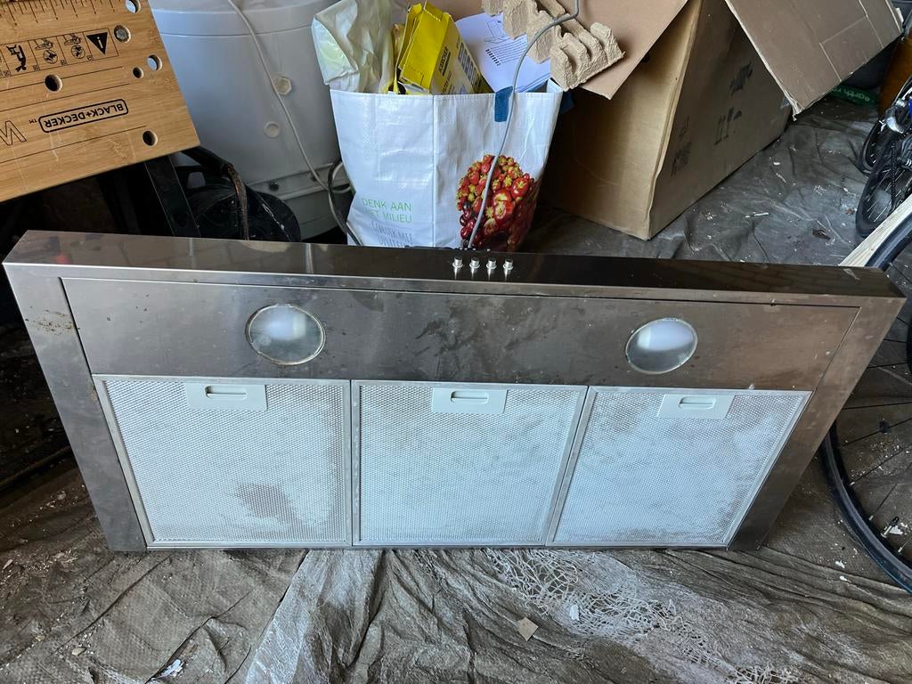 Whirlpool AKR 559 IX Afzuigkap - RVS, Ophalen, Gebruikt, Wandschouwkap, Vrijstaand