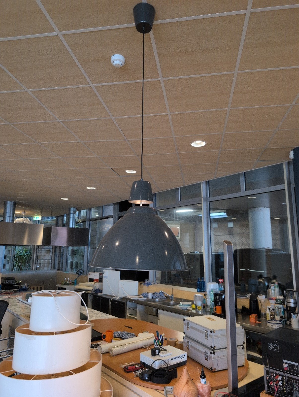 Industriële designlamp - Donkergrijs - Max 100W, Ophalen, E27 (groot), Zo goed als nieuw, Metaal