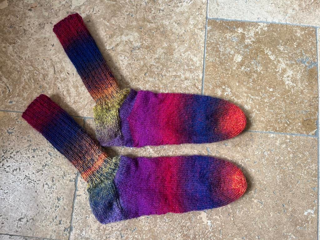 Wollen sokken, handgebreid 38/39, Kleding | Dames, Sokken en Kousen, Sokken en Kniesokken, Overige kleuren, Nieuw, Overige maten