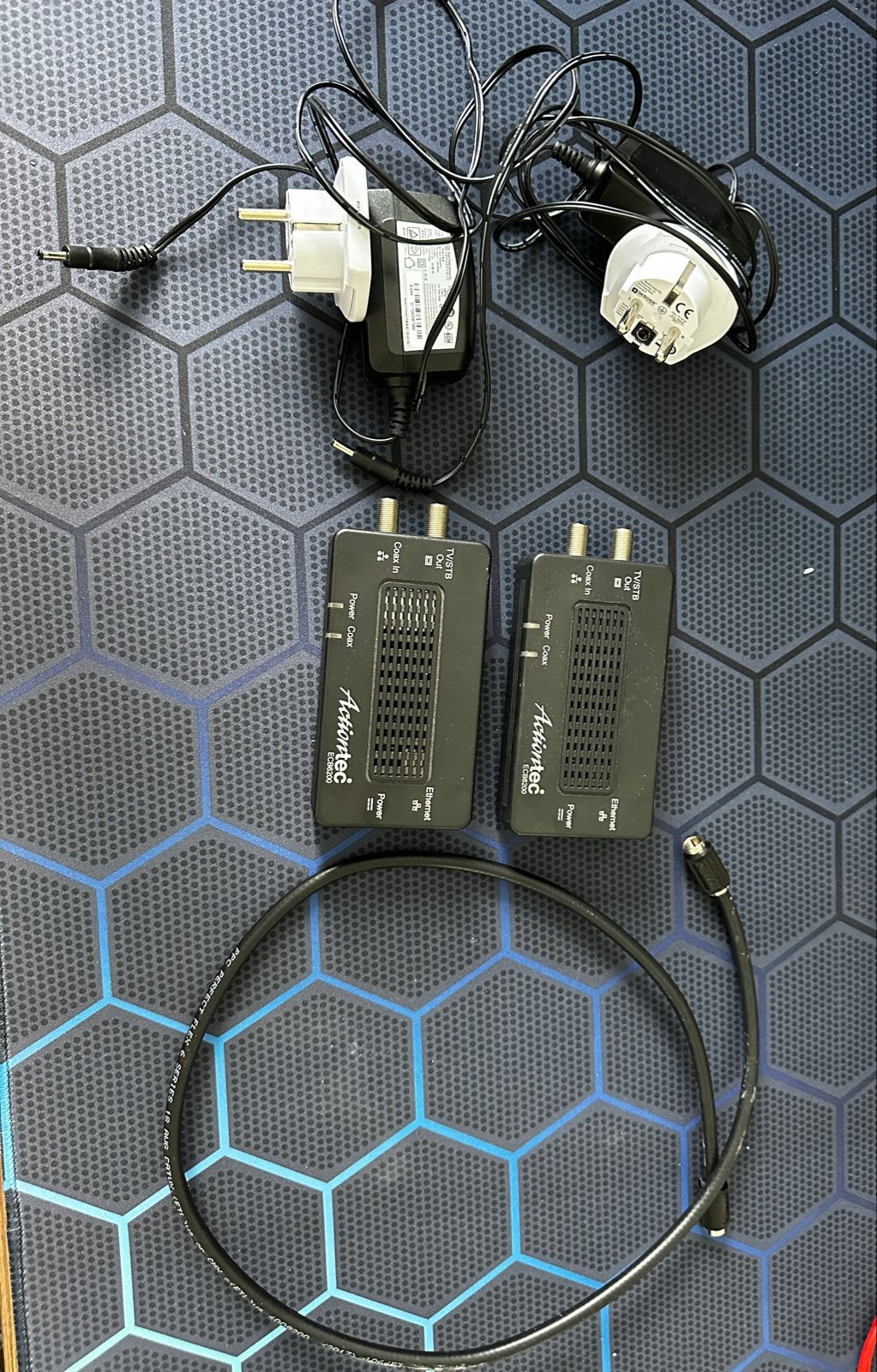 Actiontec ECB6200 MoCA 2.0 Ethernet naar Coax Adapter Kit, Ophalen of Verzenden, Zo goed als nieuw, Minder dan 2 meter, Coaxiale kabel