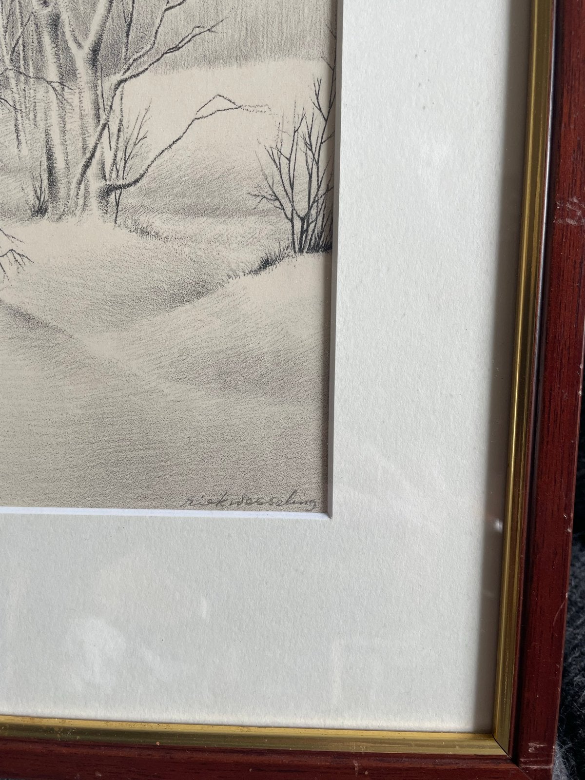 Potloodtekening van Riek Wesseling, Ophalen