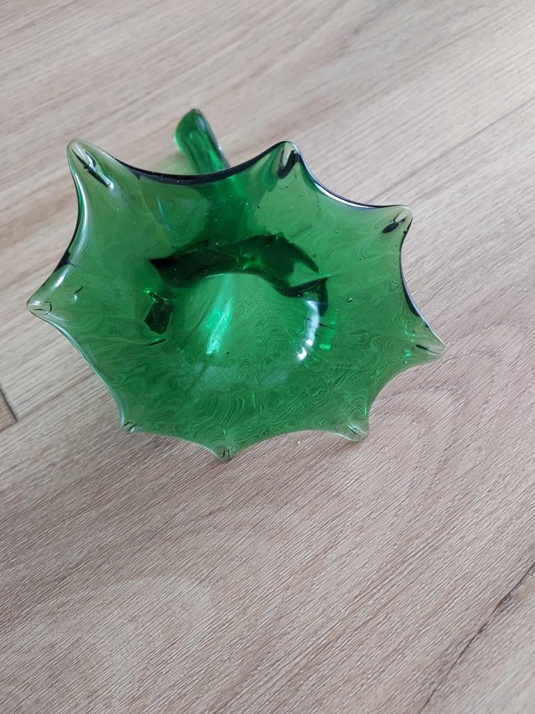 Groene glazen bloem steker, Antiek en Kunst, Ophalen of Verzenden