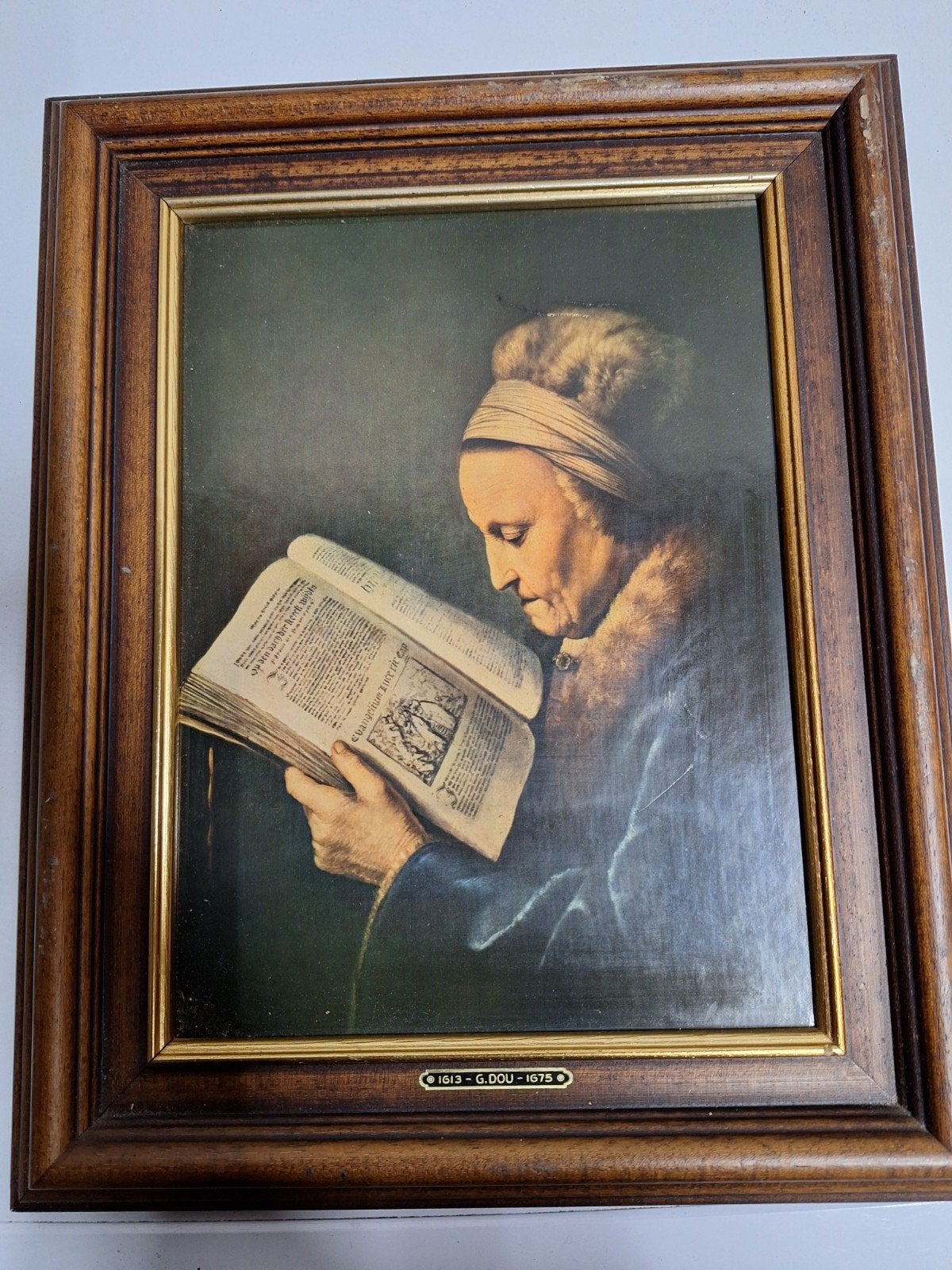 Lezende oude vrouw van Gérard Dou in mooi houten lijst., Ophalen of Verzenden