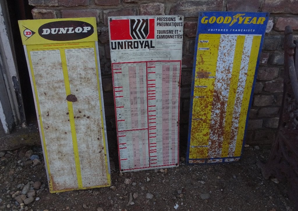 3 oude borden dunlop uniroyal goodyear prijzen van banden, Ophalen