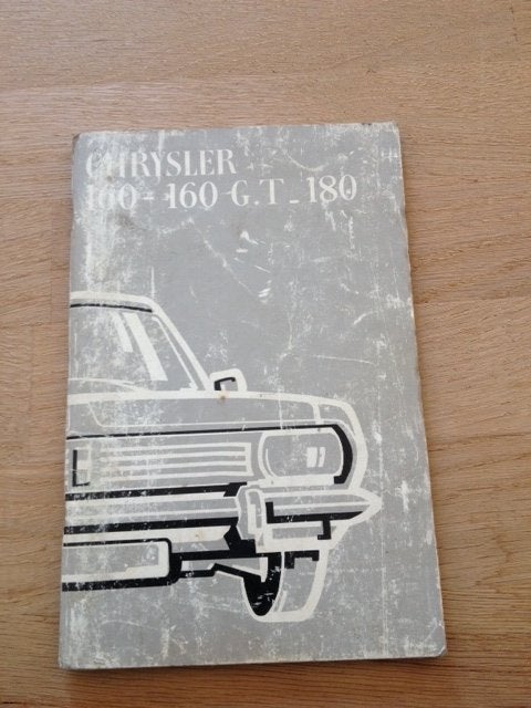 Chrysler 160-180 GT Instructieboekje, Ophalen of Verzenden