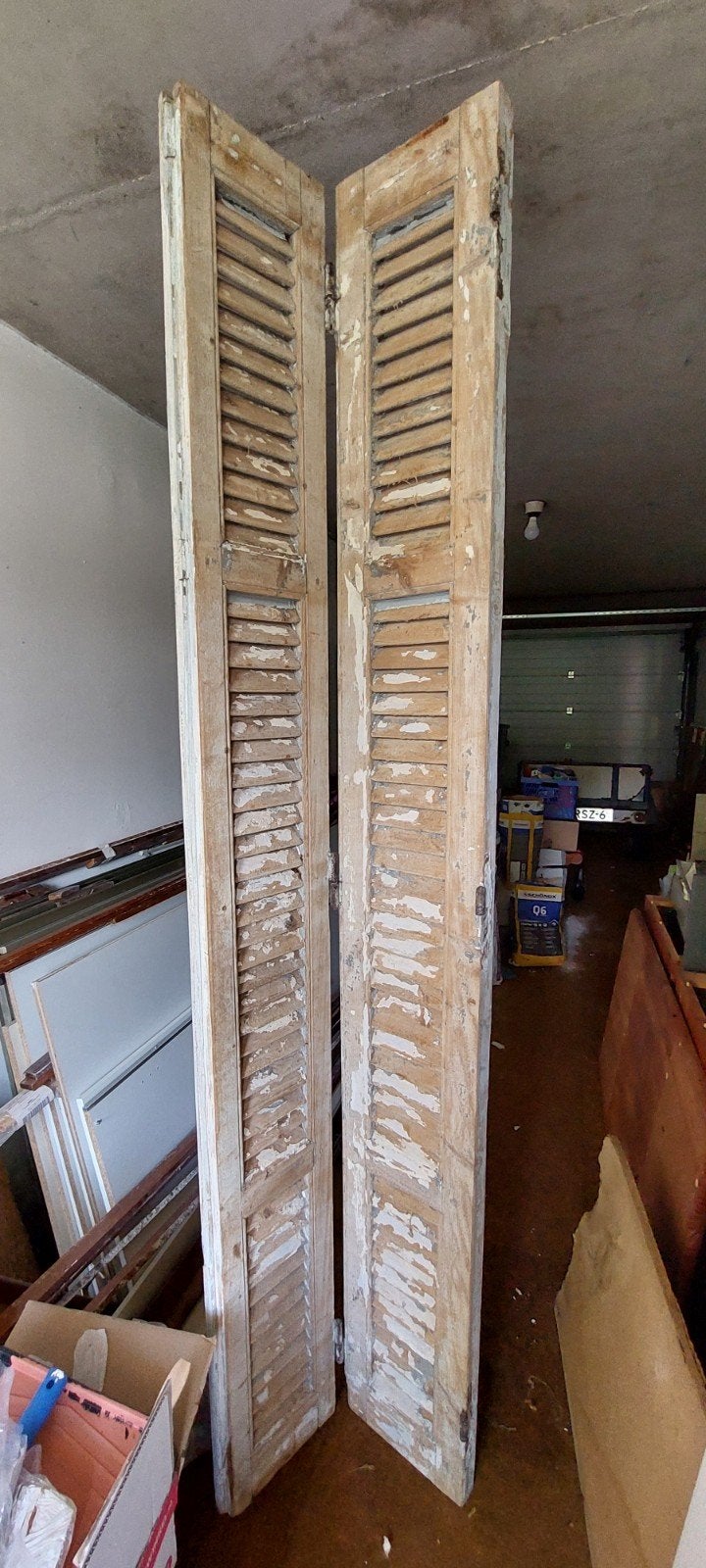 Hoge charmante louvreluiken - 220 cm, Ophalen, Gebruikt, Minder dan 80 cm, 215 cm of meer