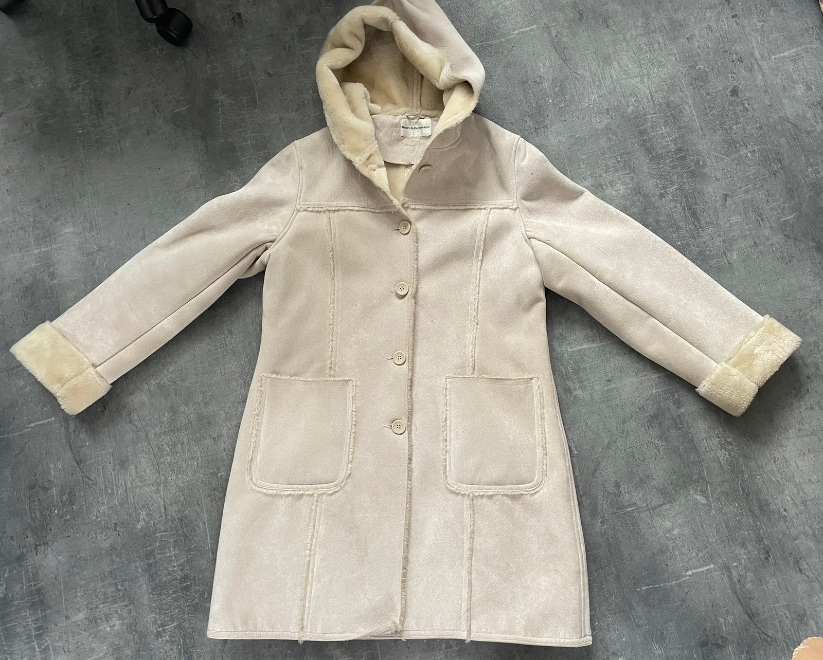 Teddy jas / lammy coat mt 38 / medium, Kleding | Dames, Ophalen of Verzenden, Gedragen, Maat 38/40 (M), Beige