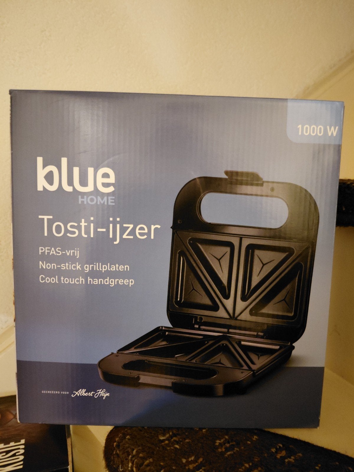 Blue Home Tosti-ijzer 1000W - Nieuw in doos, Witgoed en Apparatuur, Contactgrills, Ophalen of Verzenden, Nieuw