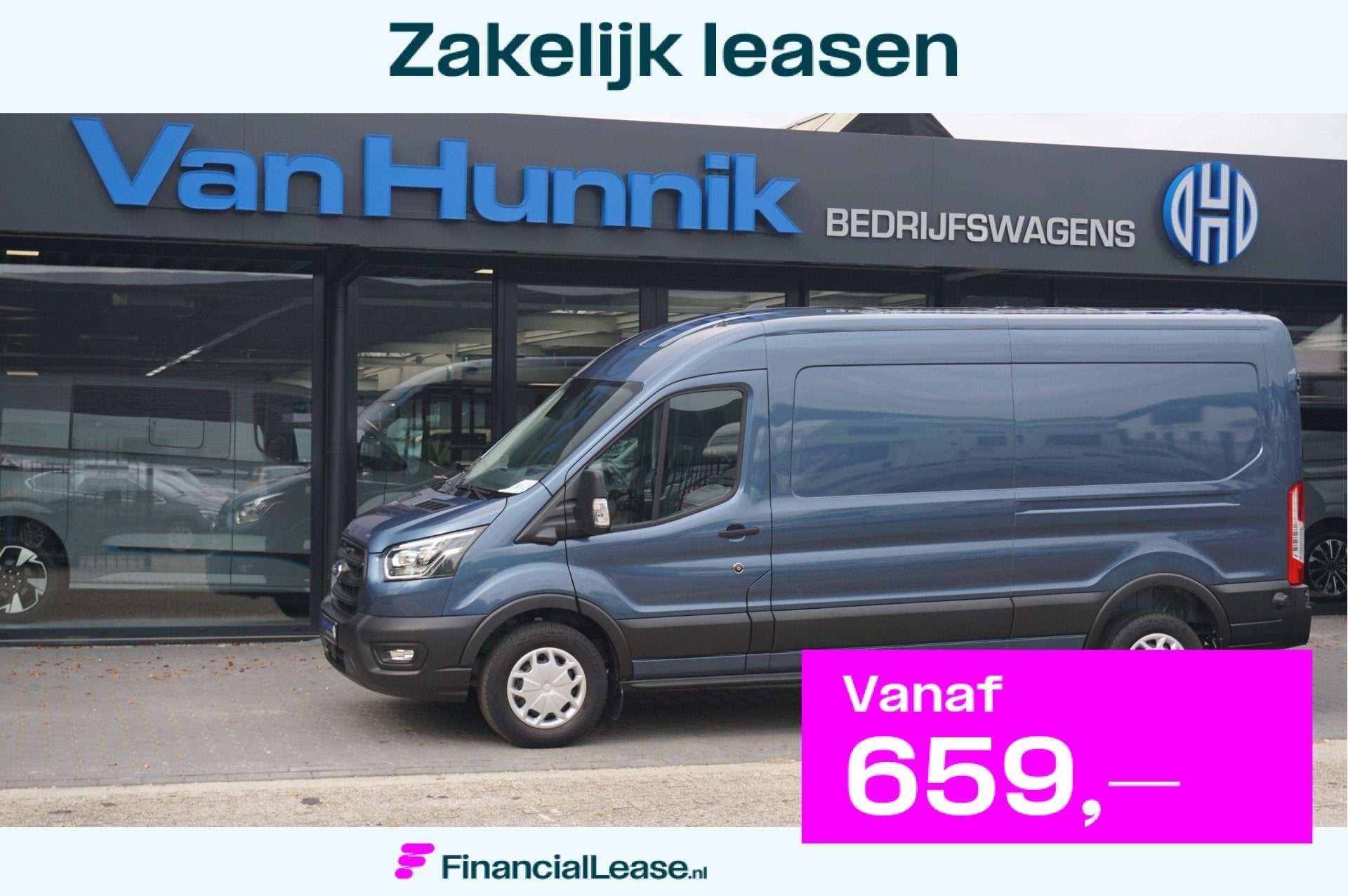 Ford Transit 350L 170PK L3H2 AUT BPM VRIJ! 12" Sync4 Scherm, Automaat, Gebruikt, 4 cilinders, Blauw
