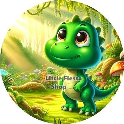lf255 icing frosting dino 18cm eetbare taart plaat print, Ophalen of Verzenden, Nieuw, Taarten, Versiering