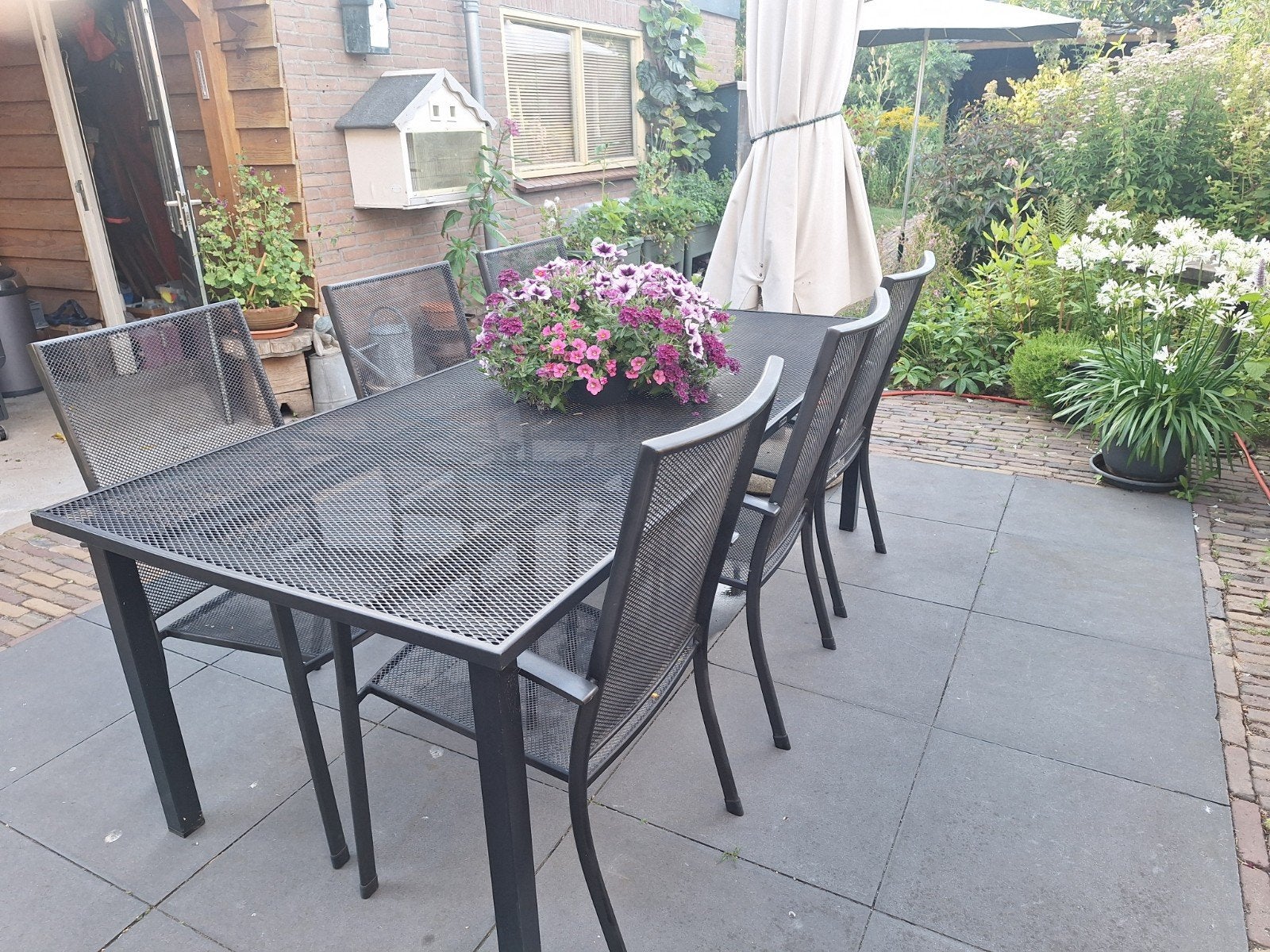 Ketler tafel met 6 stoelen, Ophalen, Gebruikt, 6 zitplaatsen, Aluminium