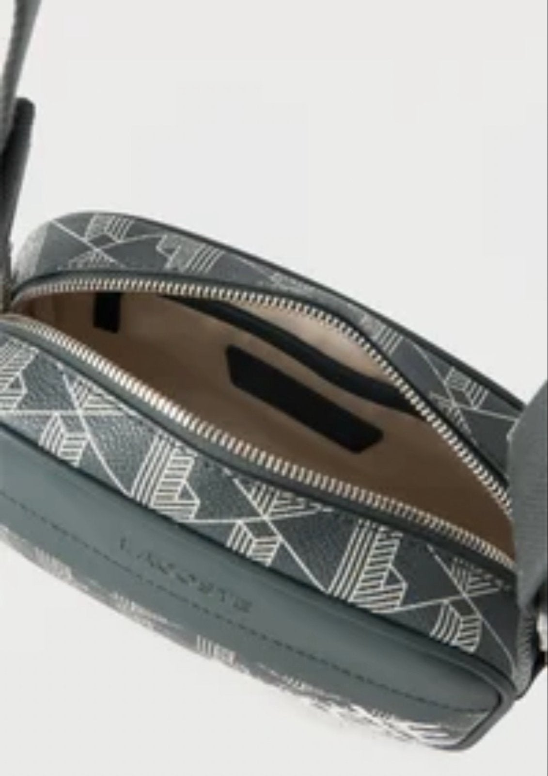 Lacoste schoudertas met monogramprint, Ophalen of Verzenden, Zo goed als nieuw, Grijs, Overige merken