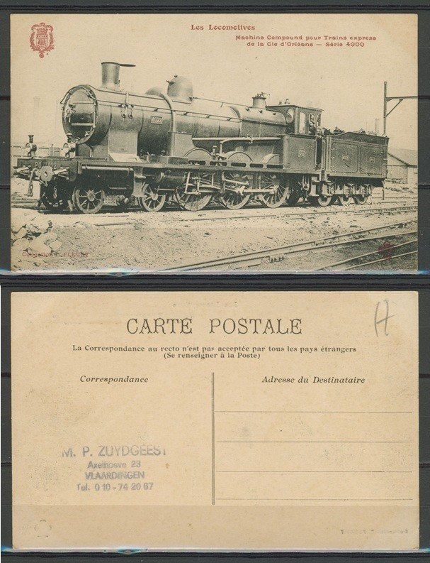 Locomotief Lok 1907 No. PO 4022 Ansichtkaart Trein t-148 jdu, Ophalen of Verzenden, Zo goed als nieuw, Trein, Kaart of Prent