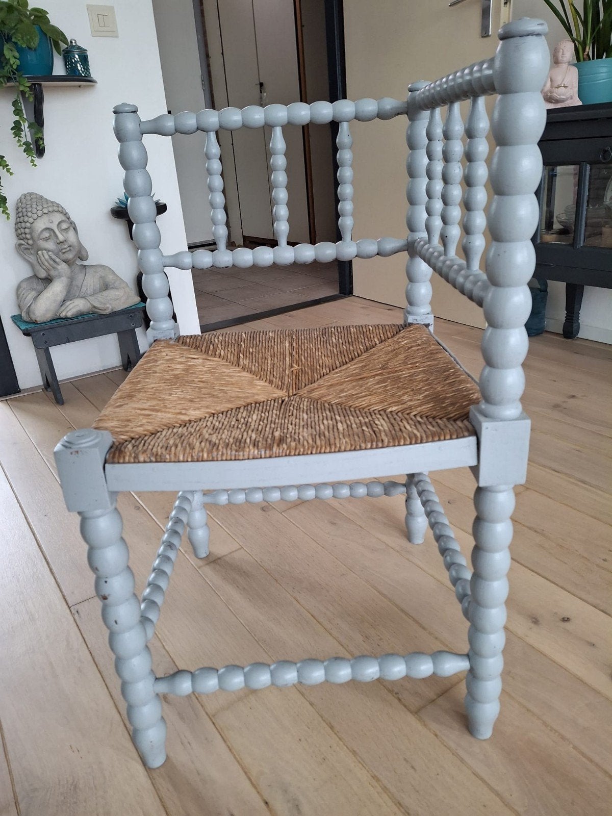 Bobbin chair knobbelstoel telefoonstoel hoekstoeltje, Ophalen, Gebruikt, Hout, Eén