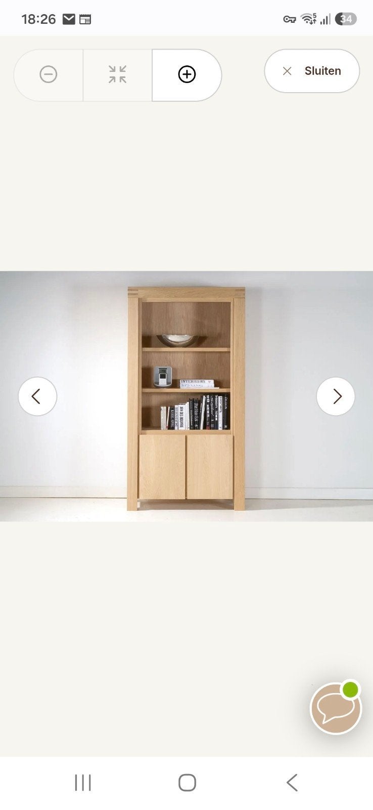 boekenkast Clear van Goossens., Eikenhout, Zo goed als nieuw, 25 tot 50 cm, 50 tot 100 cm
