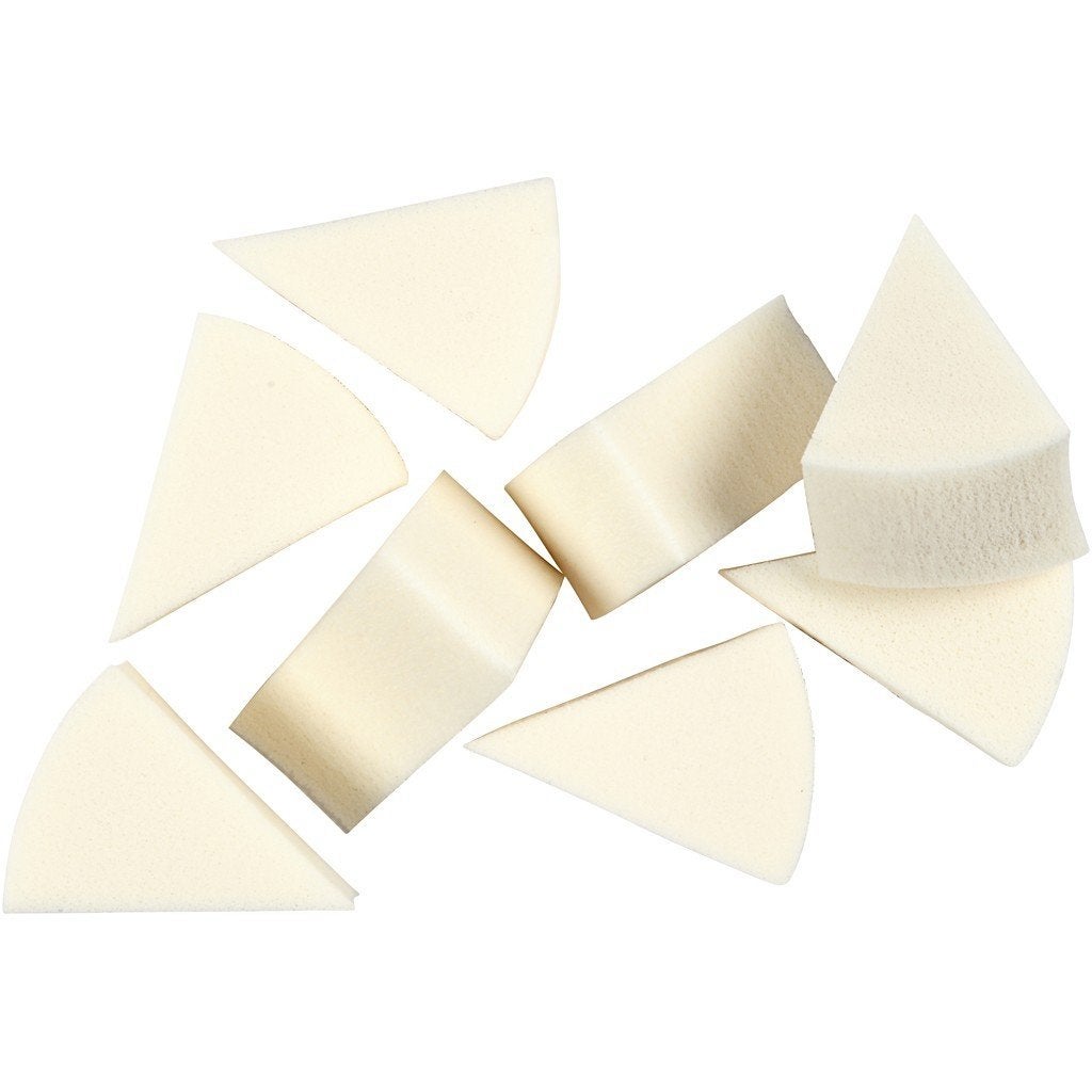 Sponzen driehoek 3 x 4 cm dikte 2 cm 8 stuks