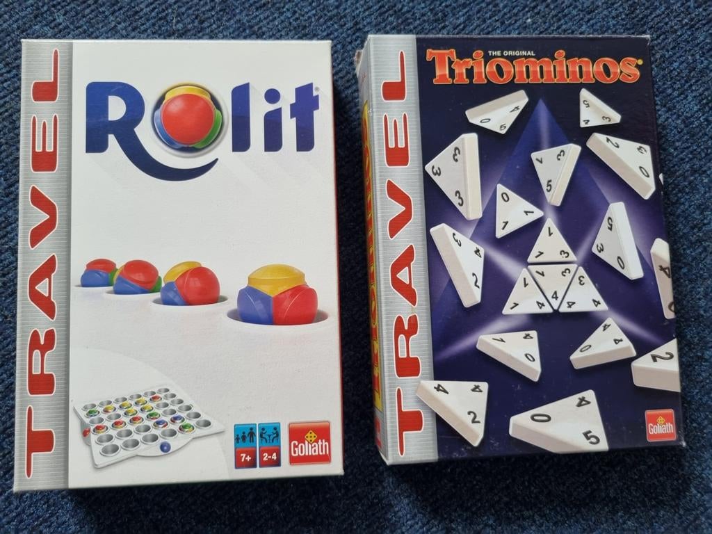 Triominos en Rolit Reisspellen - Goliath, Ophalen, Gebruikt, Goliath, Een of twee spelers