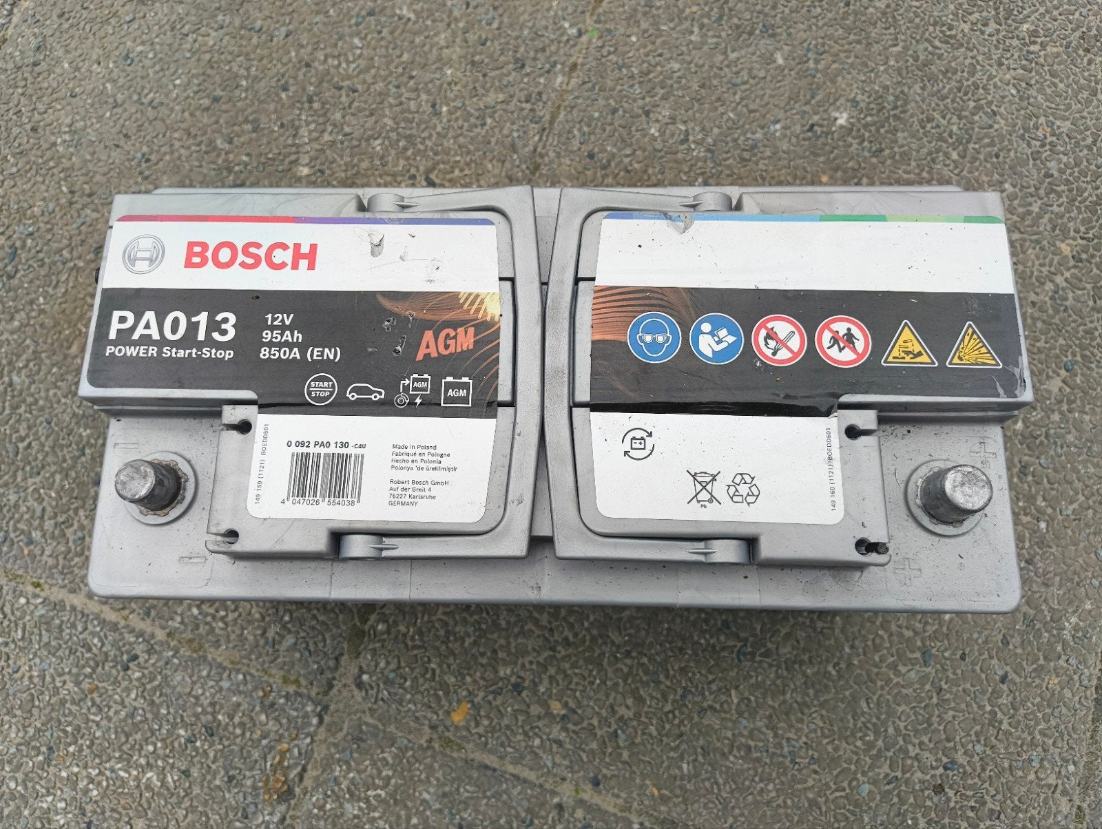 Bosch PA013 Power Start-Stop 12V 95Ah 850A (EN) AGM Accu, Nieuw