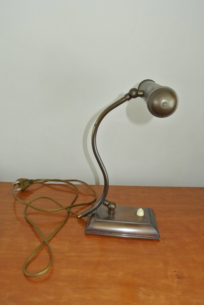 Pianolamp / bureaulamp, verstelbaar, Huis en Inrichting, Lampen | Tafellampen, Ophalen of Verzenden, Bureaulamp, Verstelbaar, Vintage