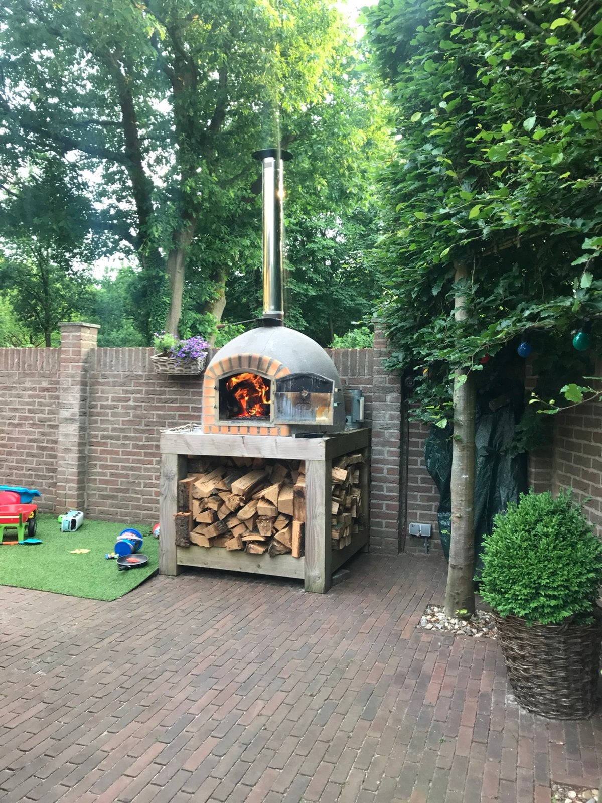 Pizza oven Livorno 120x120 lagre onderstel buiten outdoor, Ophalen, Gebruikt
