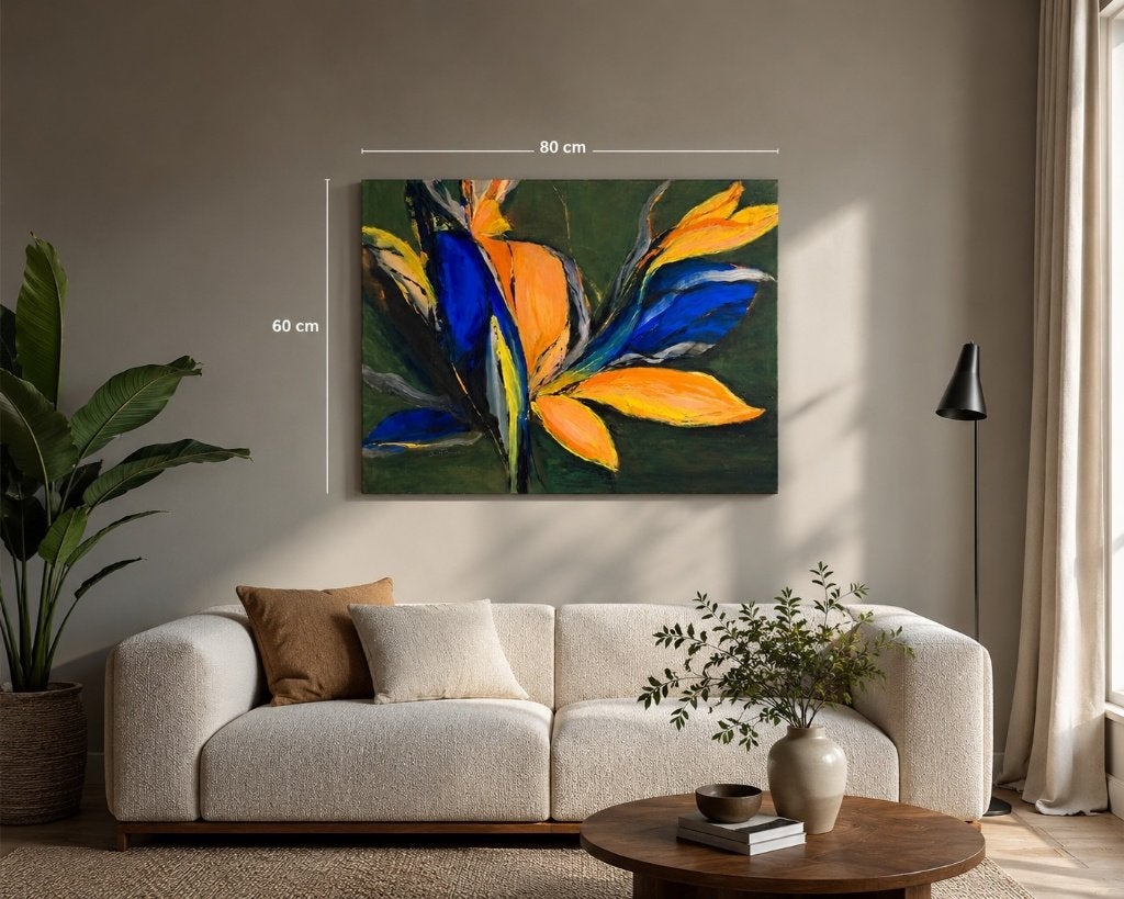 Kleurrijk schilderij A.M. Boer – 80 x 60 cm, Ophalen of Verzenden