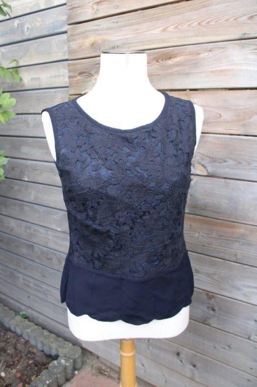 Top donkerblauw/ zwart Marccain mt N3 (M-38) Vaste prijs, Maat 38/40 (M), Verzenden, Zwart, Zo goed als nieuw
