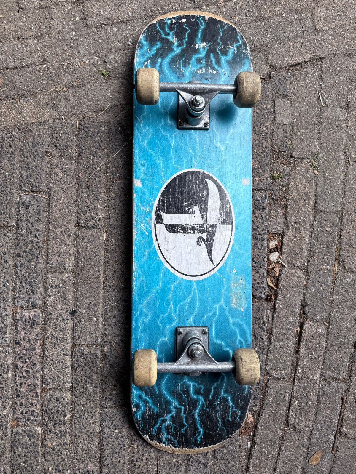 Skateboard met bliksem design, Ophalen, Gebruikt, Skateboard