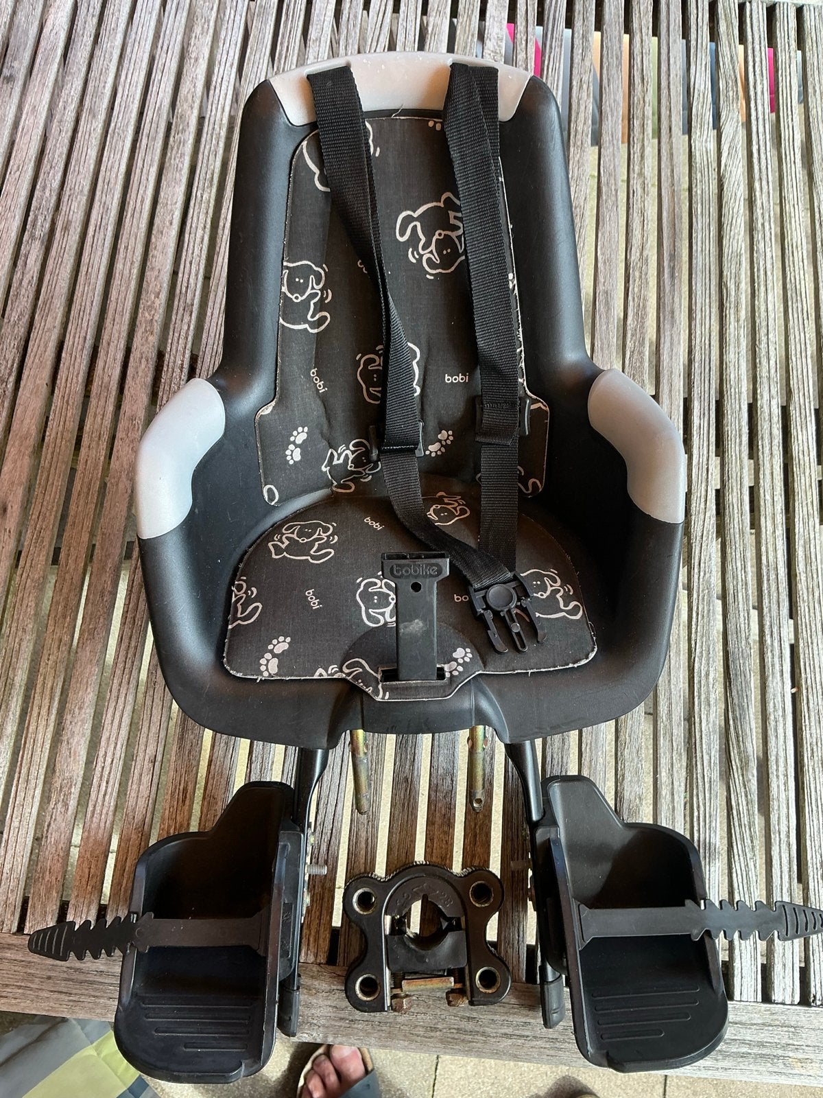 Bobike fietsstoeltje met windscherm, Ophalen, Gebruikt, Voorzitje, Voetsteuntjes