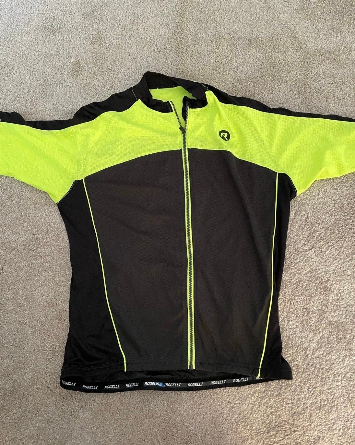 RACEFIETS SHIRT ROGELLI ZWART/NEON GEEL MAAT L, Ophalen of Verzenden, Gebruikt, Kleding