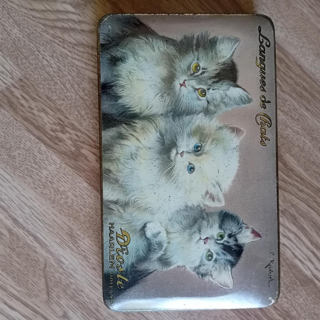 Droste blikje met katjes, Langues de Chats, Verzamelen, Ophalen of Verzenden