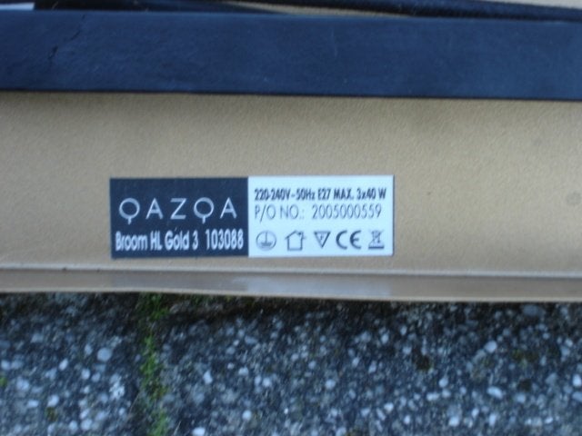Z.G.A.N. hanglamp QAZQA Broom HL gold 3, Ophalen, Zo goed als nieuw, Metaal, E27 (groot)