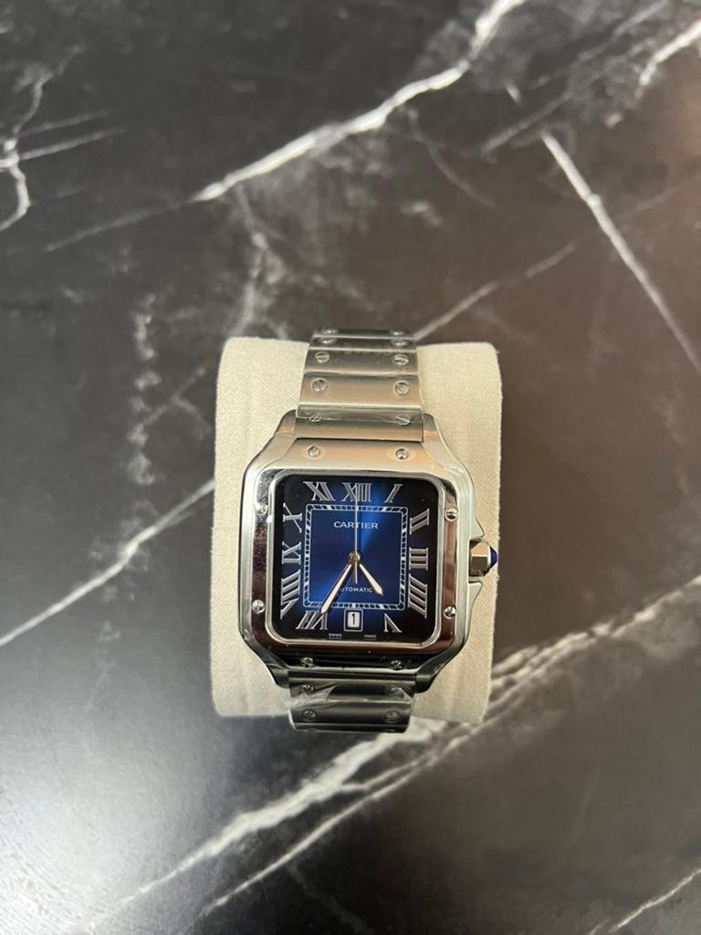 Cartier santos Full set met doos, Ophalen of Verzenden, Nieuw, Staal, Overige merken