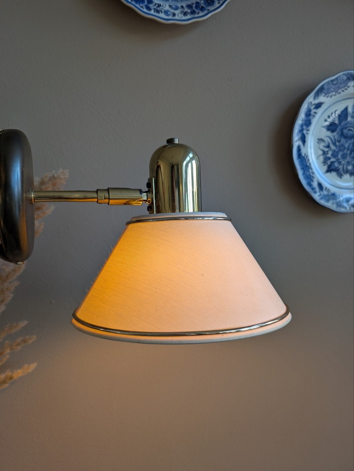 Vintage Deense messing wandlamp, Ophalen of Verzenden