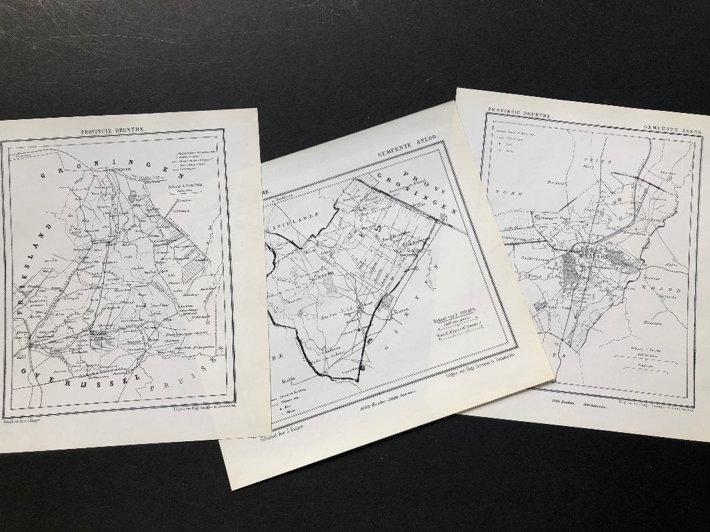 Gemeente kaarten van Drenthe. Anlo t/m Zweelo. 1867, Boeken, 2000 tot heden, Ophalen of Verzenden, Nederland, Landkaart