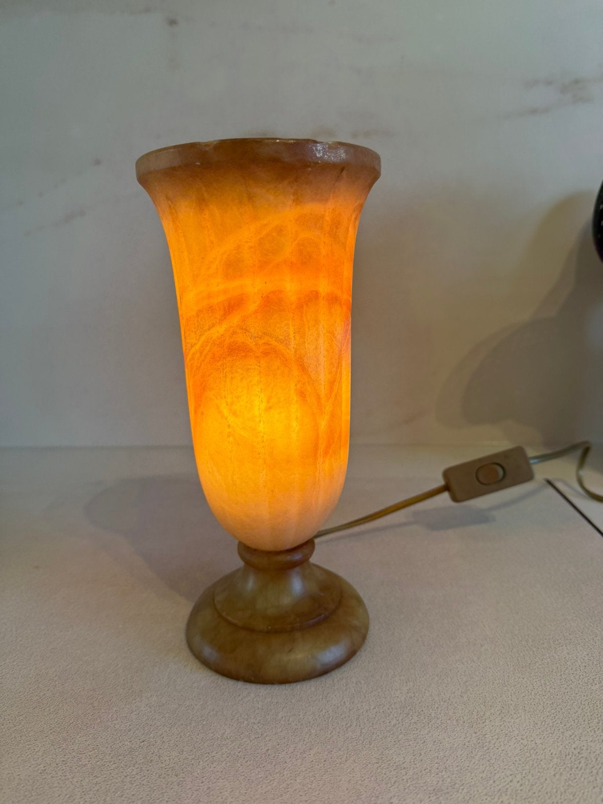 Vintage Alabastros Pegasam Spanje Albasten Kelklamp, Ophalen, Overige typen, Overige merken, Vintage
