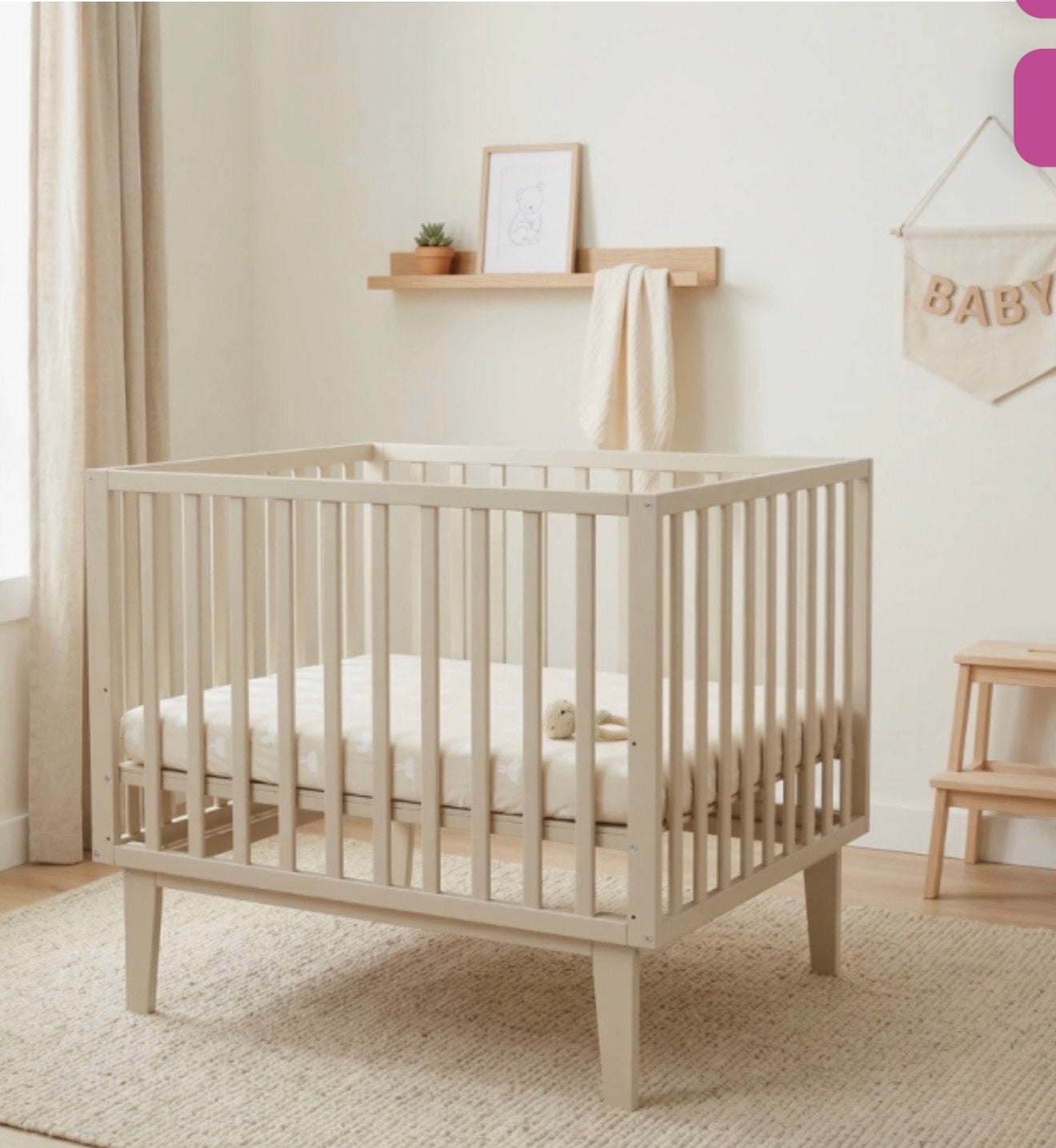 Babybed/box ZGAN beige incl matras, Ophalen, Zo goed als nieuw, Ledikant