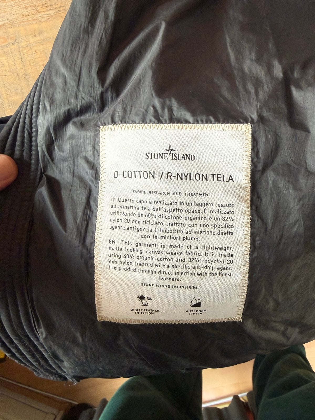 Stone Island O-Cotton/R-Nylon Tela donsjack - Maat L, Ophalen of Verzenden, Zo goed als nieuw, Maat 52/54 (L), Zwart