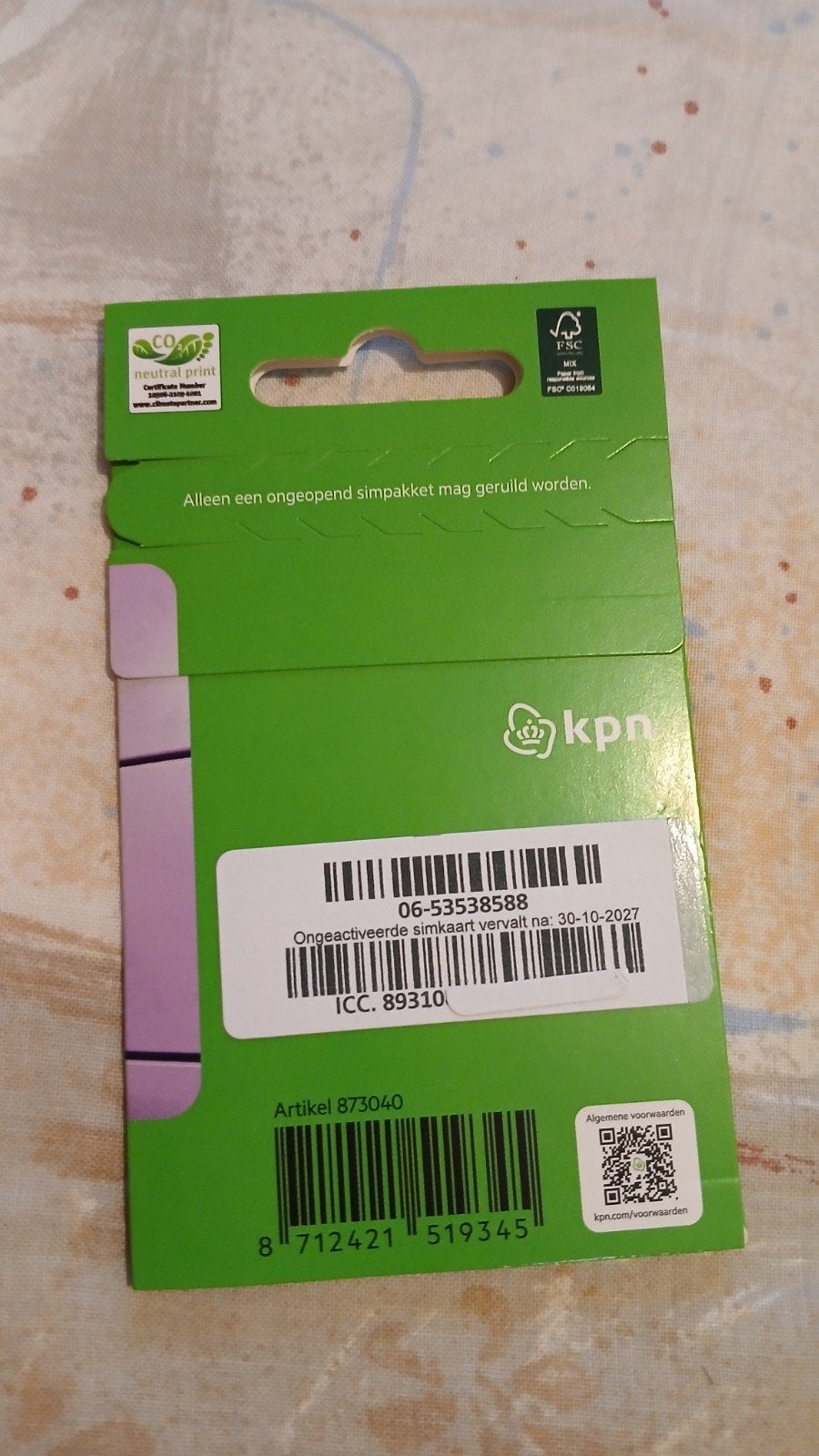 06-5353-8588 MOOI NUMMER KPN PREPAID SIMKAART NUMMER, Ophalen of Verzenden, Nieuw, KPN, Simkaart